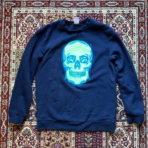 Circo Navy Lime Green Skull Sweatshirt XL 16